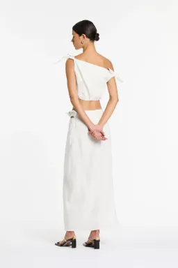 Sir The Label Bettina Tie Crop & Midi Skirt Set Ivory Size 4 / AU 14  for rent on The Volte - image 2