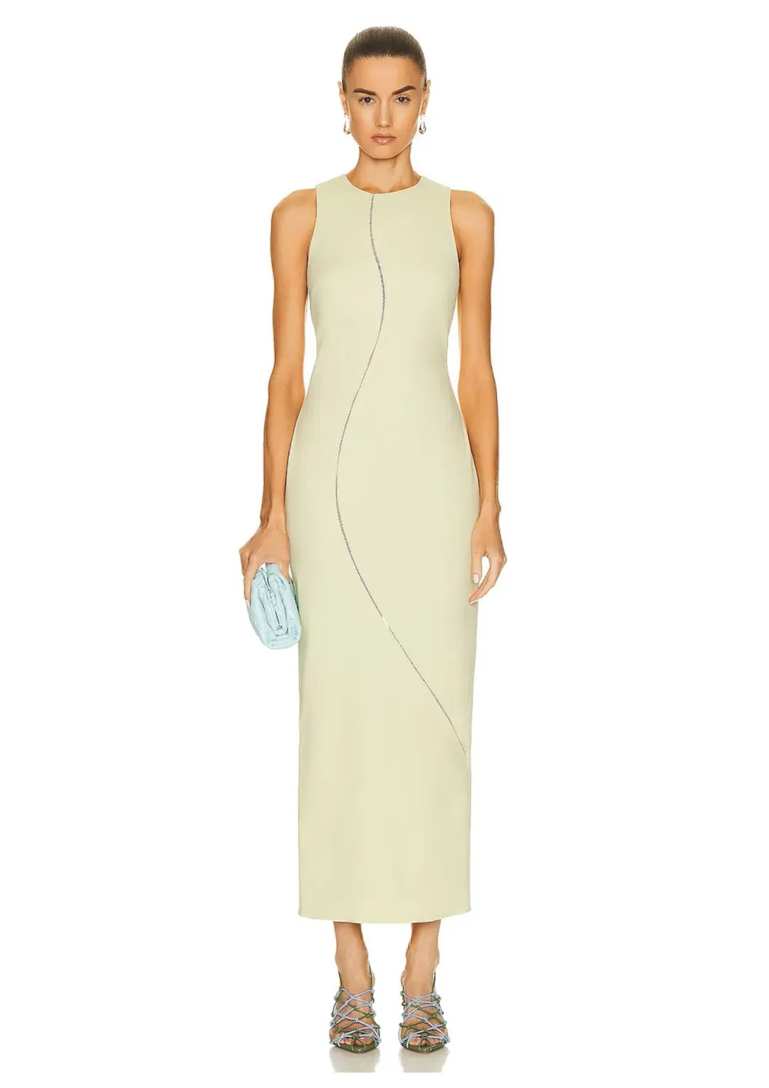 Sir The Label Esther Midi Dress Pistachio Green Size 2 / 10 AU for rent on The Volte - main image