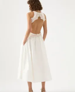Aje Botanical Trim Midi Dress Ivory Size 8 for rent on The Volte - image 4