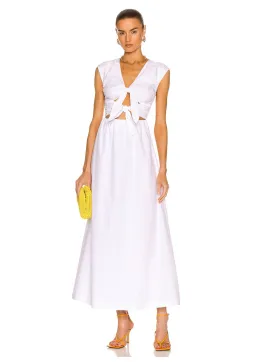 Sir The Label Anja Tie Midi Dress Chalk White Size 1 / 8 AU for rent on The Volte - image 1