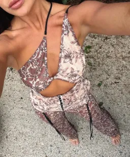 Bec & Bride Nova Top & Priya Pants Set Multi Floral Size 8 for rent on The Volte - image 5