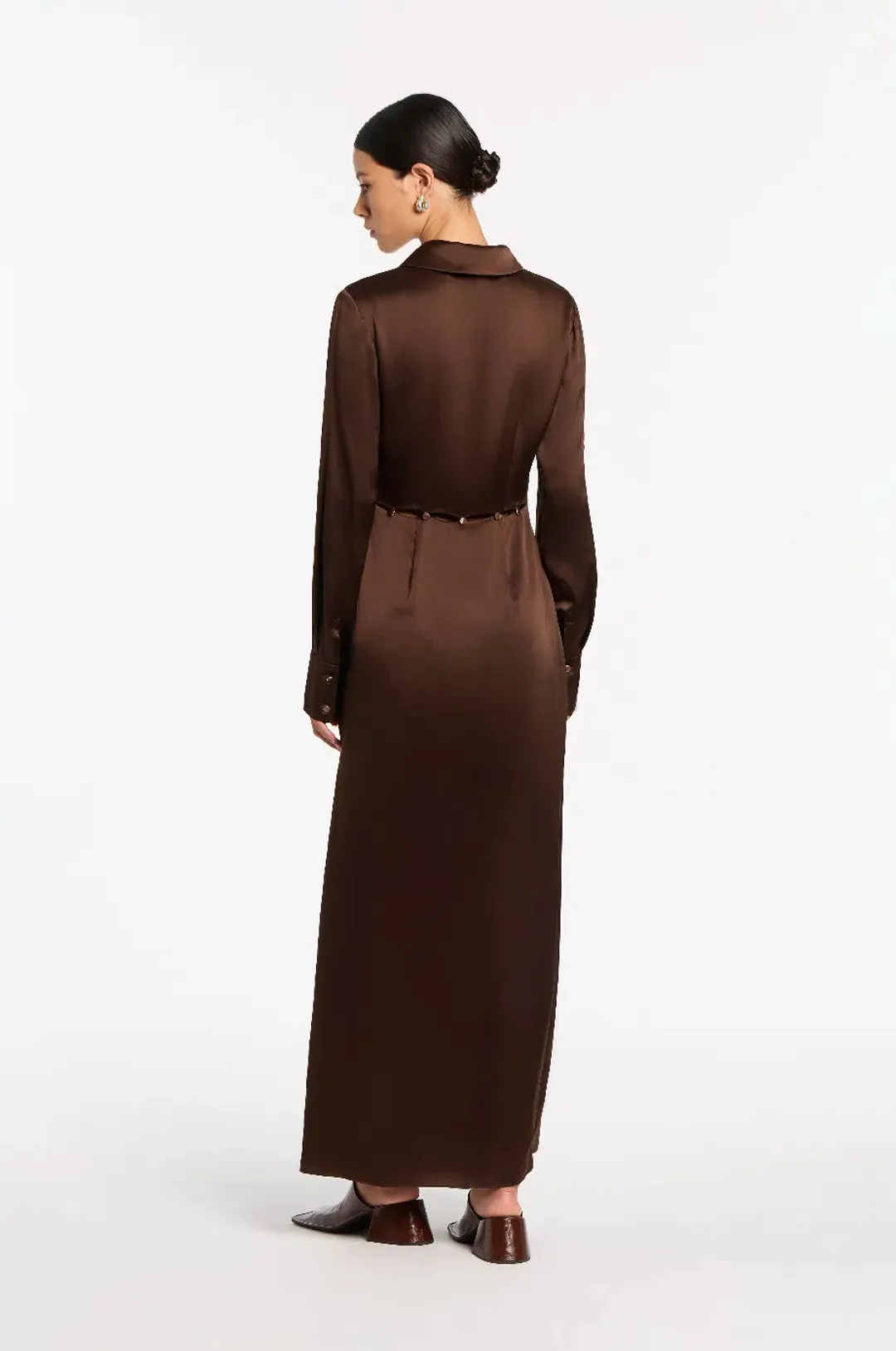 Sir The Label Selita Shirt Dress Chocolate Brown Size 1 / 8 AU for rent on The Volte - main image