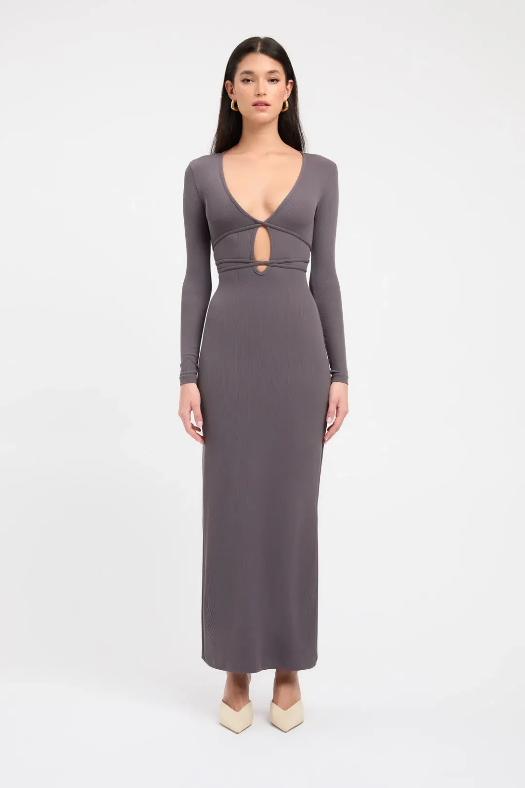 Kookai Sereya Maxi Dress Graphite Size XS / AU 6 for rent on The Volte - main image
