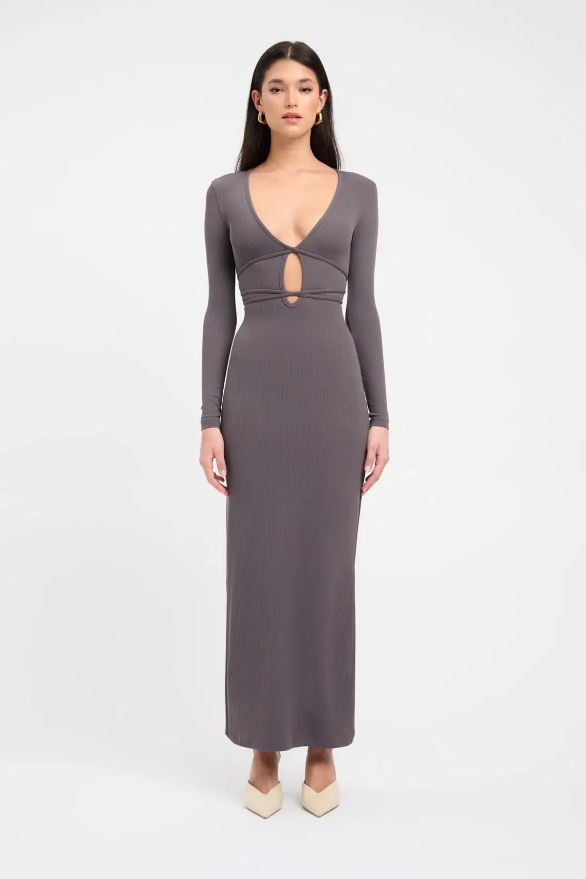 Kookai Sereya Maxi Dress Graphite Size XS / AU 6 for rent on The Volte - main image