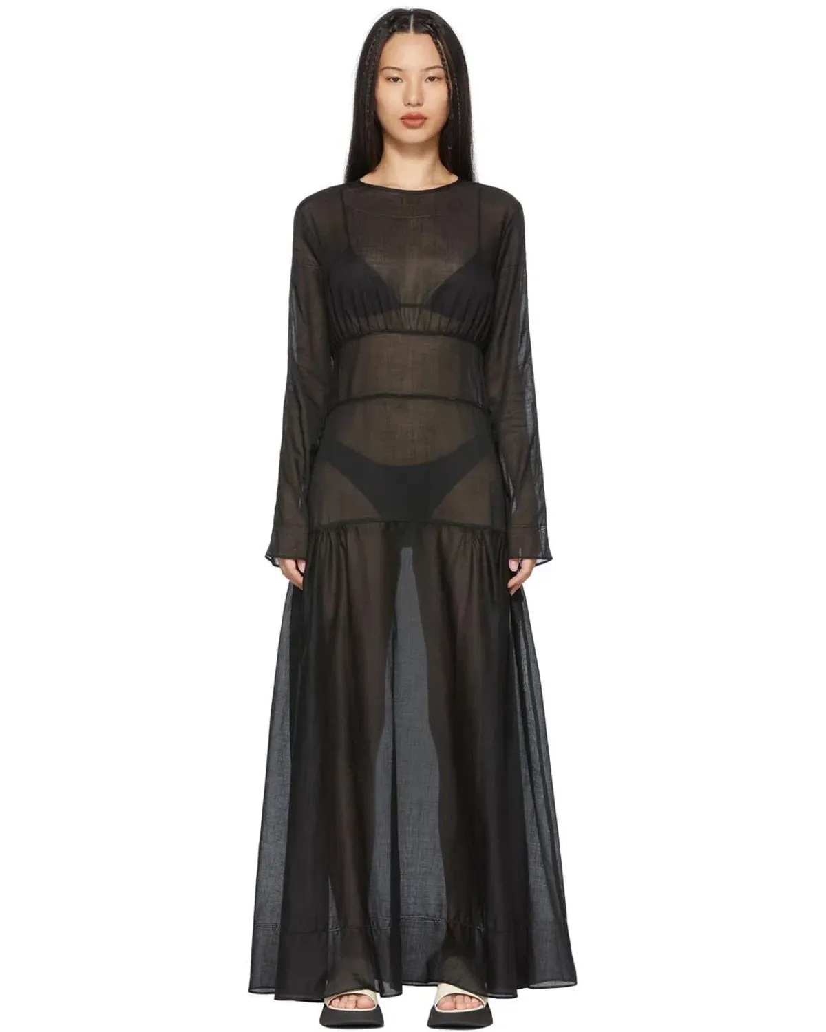 Sir The Label Pierre Long Sleeve Dress Black Size 0/ AU 6 for rent on The Volte - main image