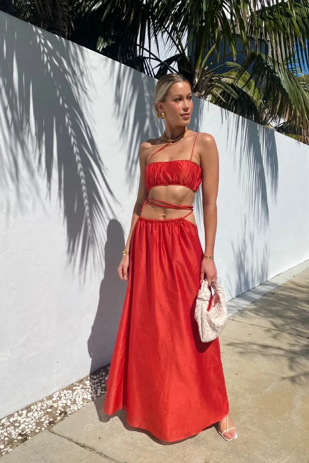 Sir The Label Lucelia Crop Top & Skirt Set Red Size 1 / AU 8 for rent on The Volte - main image