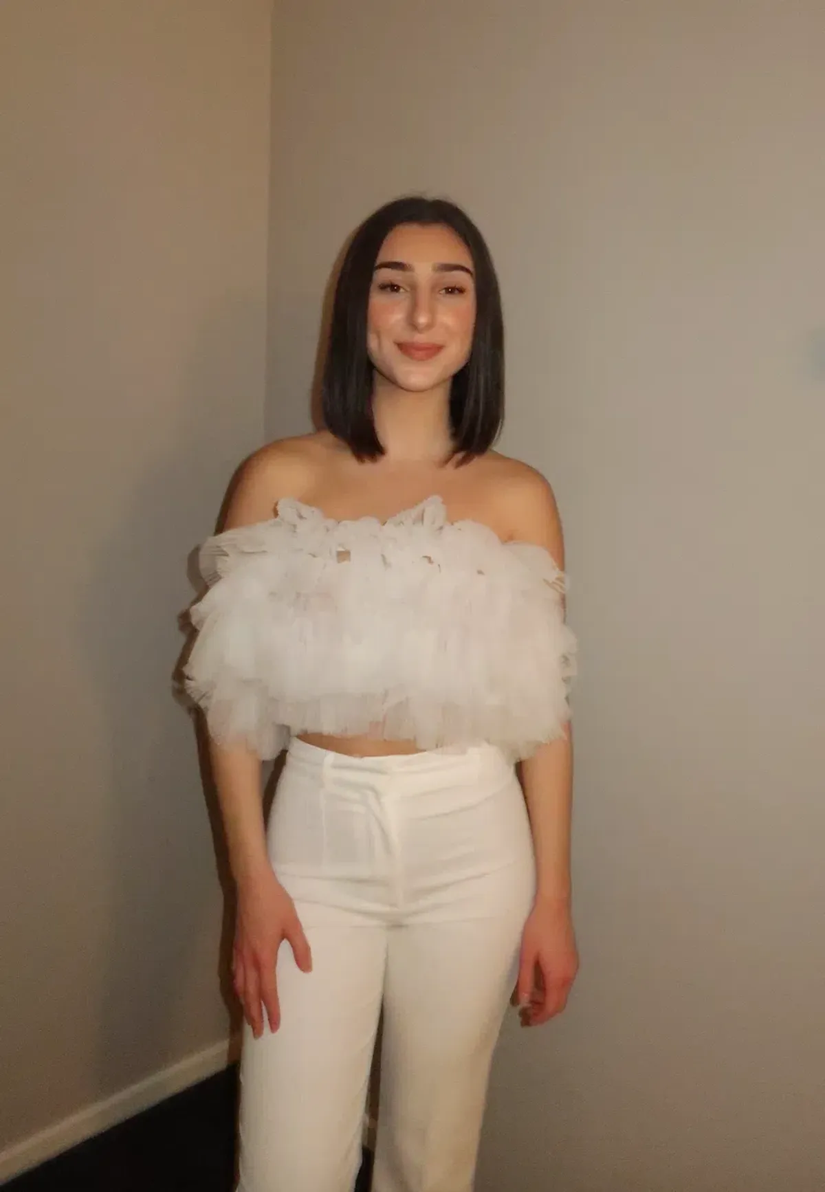 Selezza London Noelle Tulle Top White Size 6 for rent on The Volte - main image