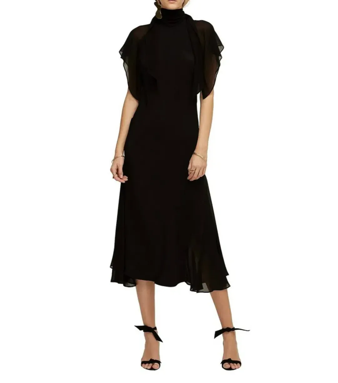 Lover Serene Midi Dress Black Size 6 for rent on The Volte - main image