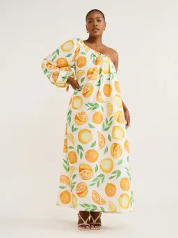 Ambra Maddalena Ophelia Dress in Orange Print Size 12 for rent on The Volte - image 1