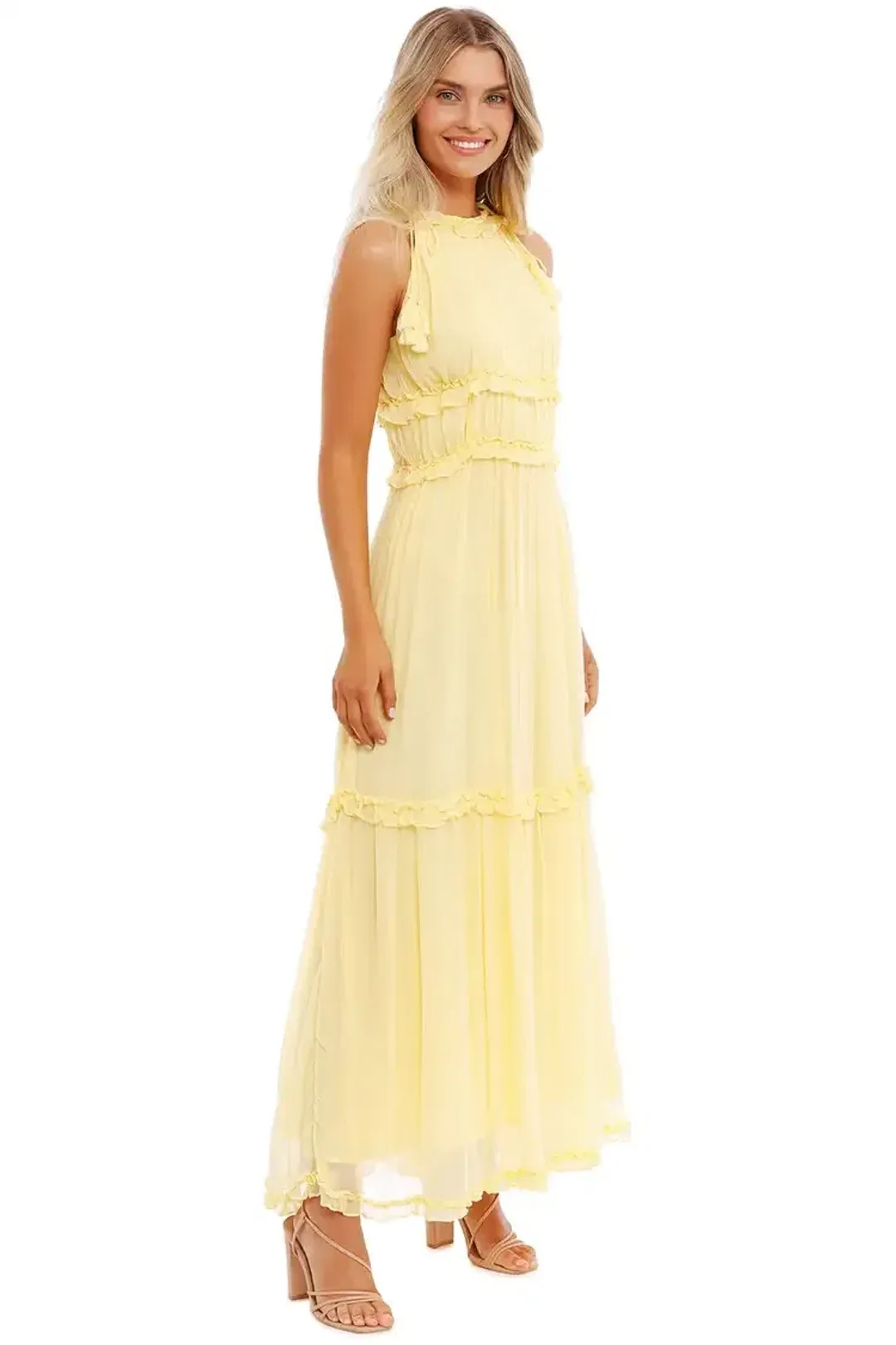 Ministry of Style Vintage Dreams Midi Dress in Butter Size 8 for rent on The Volte - main image
