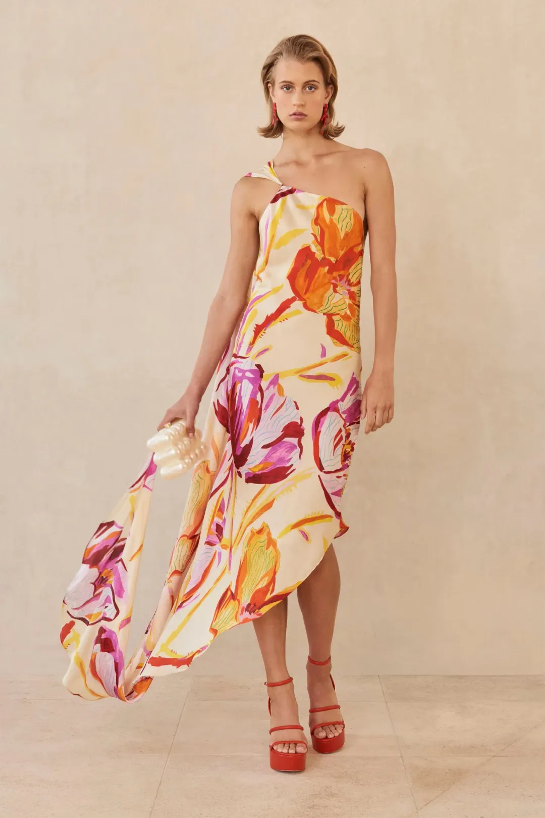 Cult Gaia Trysta Dress Watercolour Floral Print Size S / Au 8 for rent on The Volte - main image