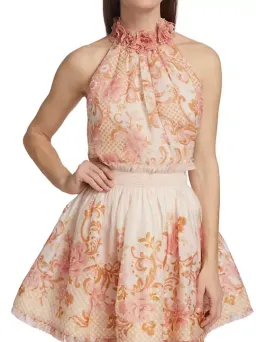 Zimmermann Postcard Flip Skirt and Blouse Set Print Size 3 / AU 14  for rent on The Volte - image 2