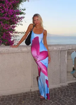 With Harper Lu Slip Dress in Sky Lily Floral Size XS / AU 6 for rent on The Volte - image 1