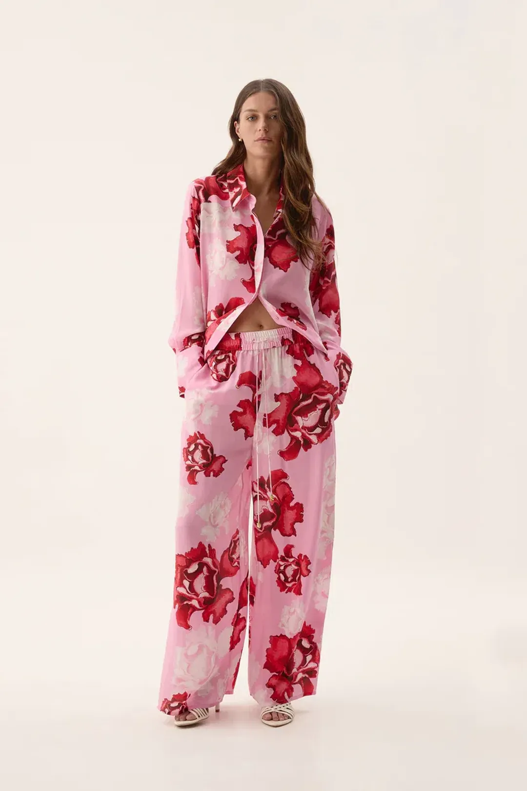 Aje Atomic Silk Shirt size 6 and Relaxed Pants size 8 for rent on The Volte - main image