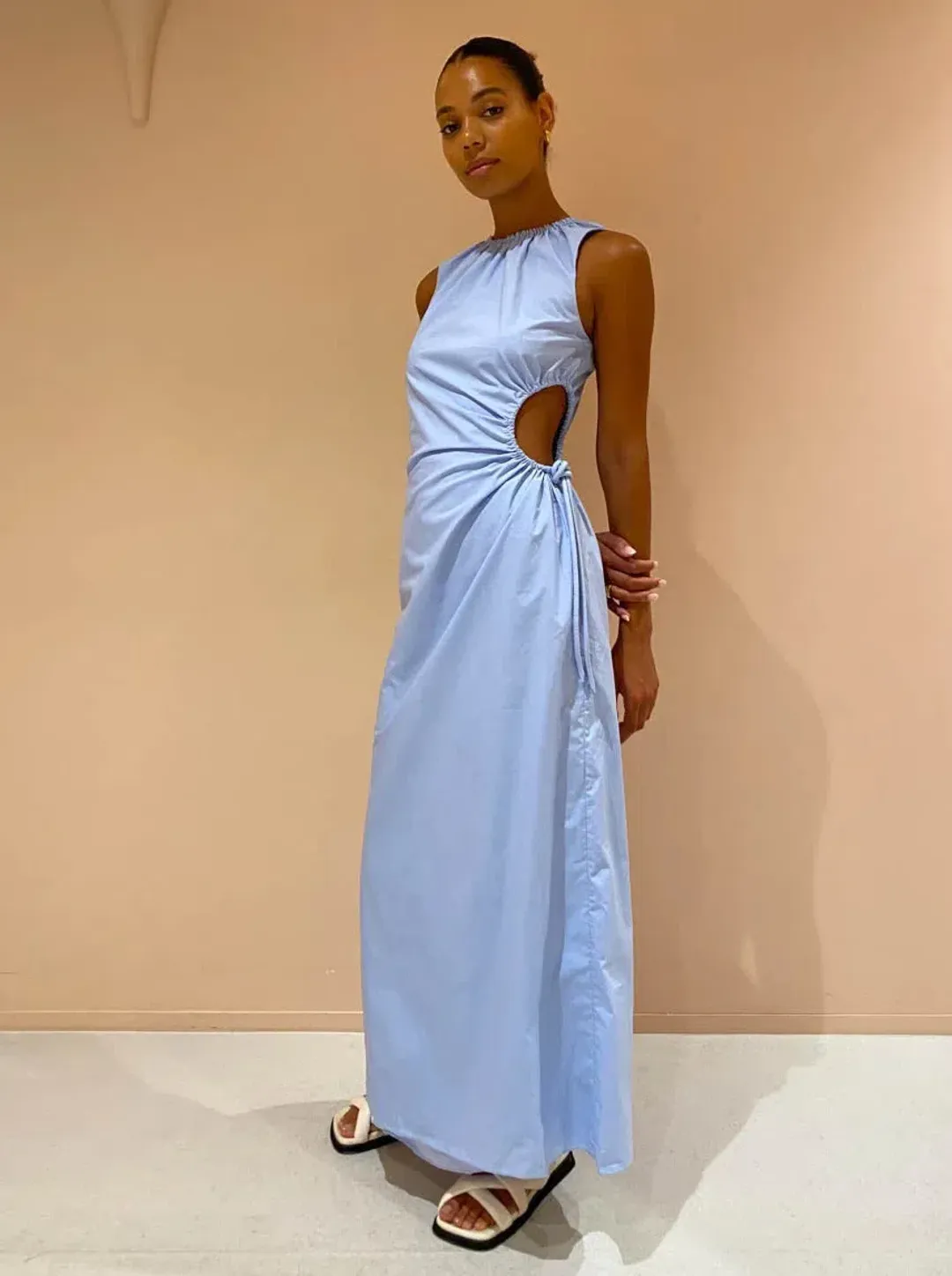 Sir the Label Ilkin Cut Out Dress in Ice Blue Size 1 / AU 8 for rent on The Volte - main image