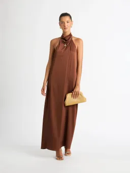 Sheike Destiny Maxi Dress Brown Size 10 for rent on The Volte - image 1