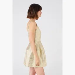 Oroton Metallic Mini Dress Gold Size 10 for rent on The Volte - image 3