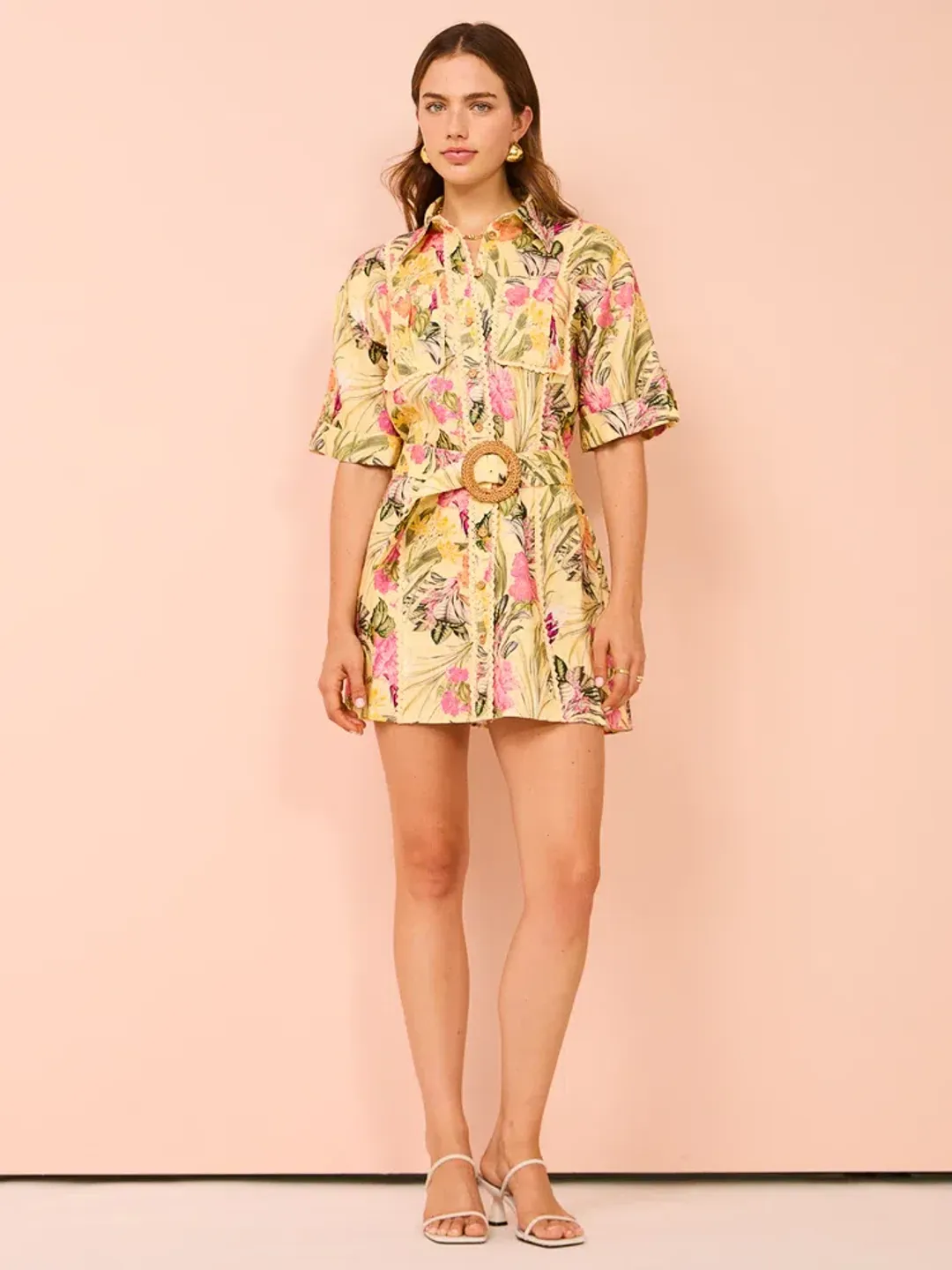 Significant Other Lark Mini Dress Honey Botanical Size AU 8 for rent on The Volte - main image