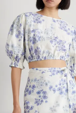 Peony Vacation Crop Top and Wrap Skirt Set Flannel Size 8 for rent on The Volte - image 3