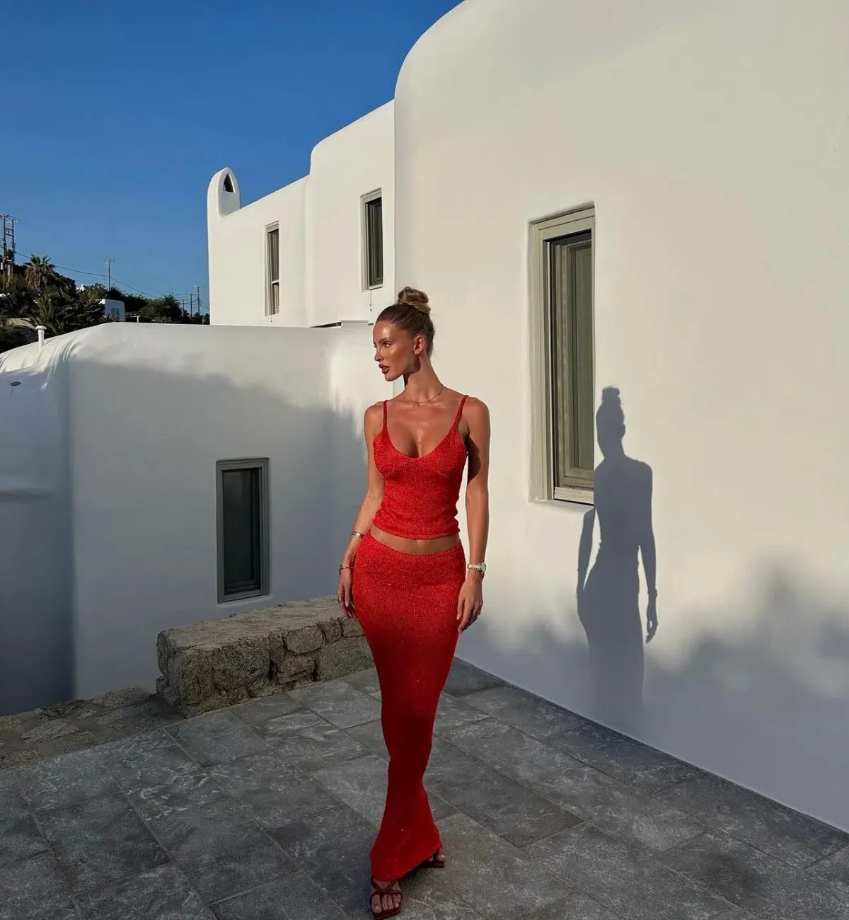 Asta Resort Carolina Camisole and Skirt Set Rossa Sequin Size S / AU 8 for rent on The Volte - main image