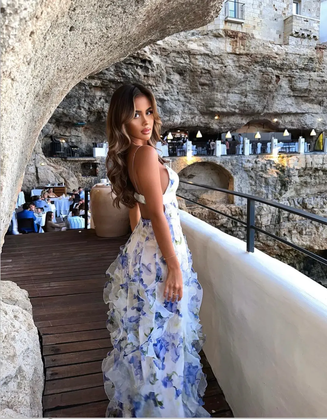 Menti Iris Flower Maxi Dress Blue Roses Size XS / AU 6 for rent on The Volte - main image