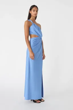 MISHA Kristin Satin Gown Cornflower Blue Size 6/XS  for rent on The Volte - image 2