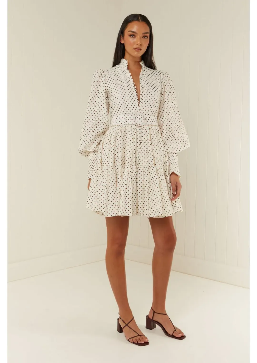 Palm Noosa Alto Mini Dress in Polka Dot Print Size 14 for rent on The Volte - main image