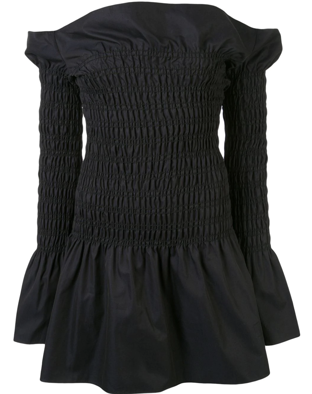 Dion Lee Shirred Mini Dress Black Size 8 for rent on The Volte - main image