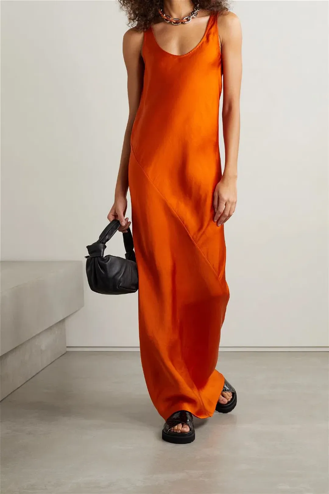 Marques Almeida Orange Backless Dress Orange Size 12  for rent on The Volte - main image