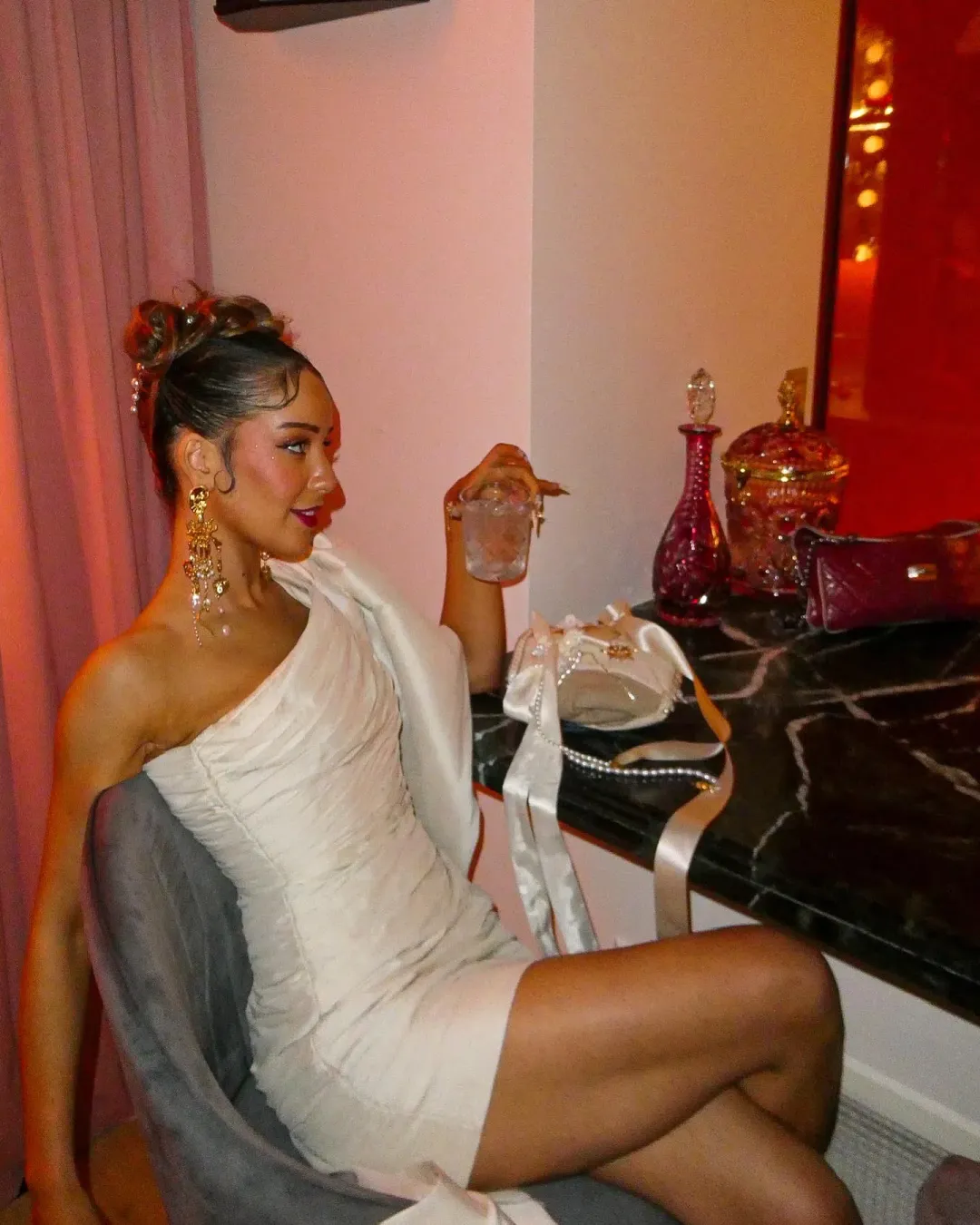 Rachael Gilbert Marji Mini Dress Cream Size 0/AU 6 for rent on The Volte - main image