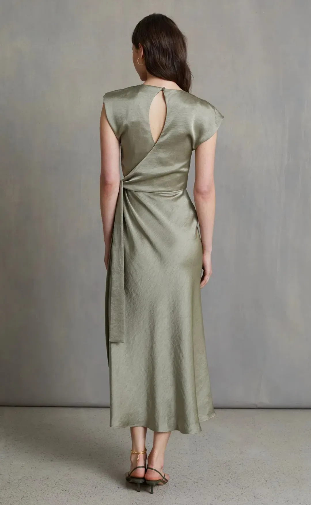 Bec & Bridge The Dreamer Wrap Dress in Sage Size 10 for rent on The Volte - main image