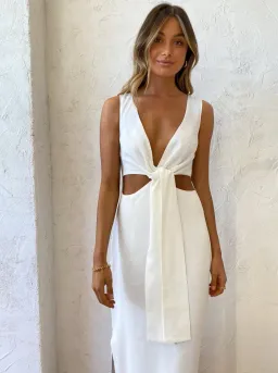 Sir The Label Clemence V Neck Dress Ivory Size 2/AU 10  for rent on The Volte - image 5