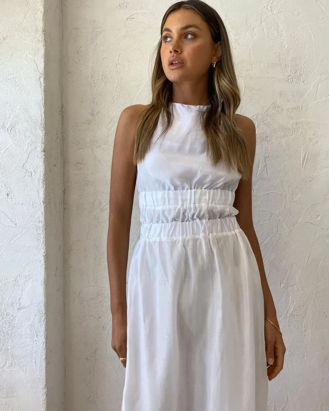 Sir The Label Franc Cross Back Gown Ivory Size 0/AU 6 for rent on The Volte - main image