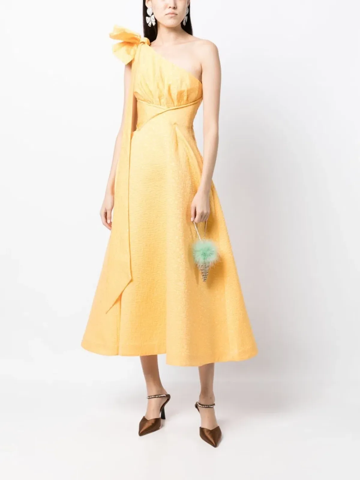 Rachel Gilbert Emiliano Midi Dress Lemondrop Size 2 / AU 10 for rent on The Volte - main image