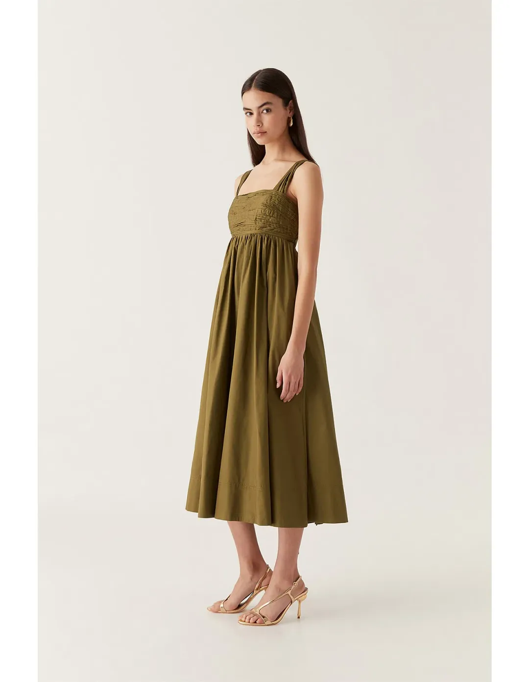 Aje Nova Tie Back Midi Dress Green Size 10 for rent on The Volte - main image