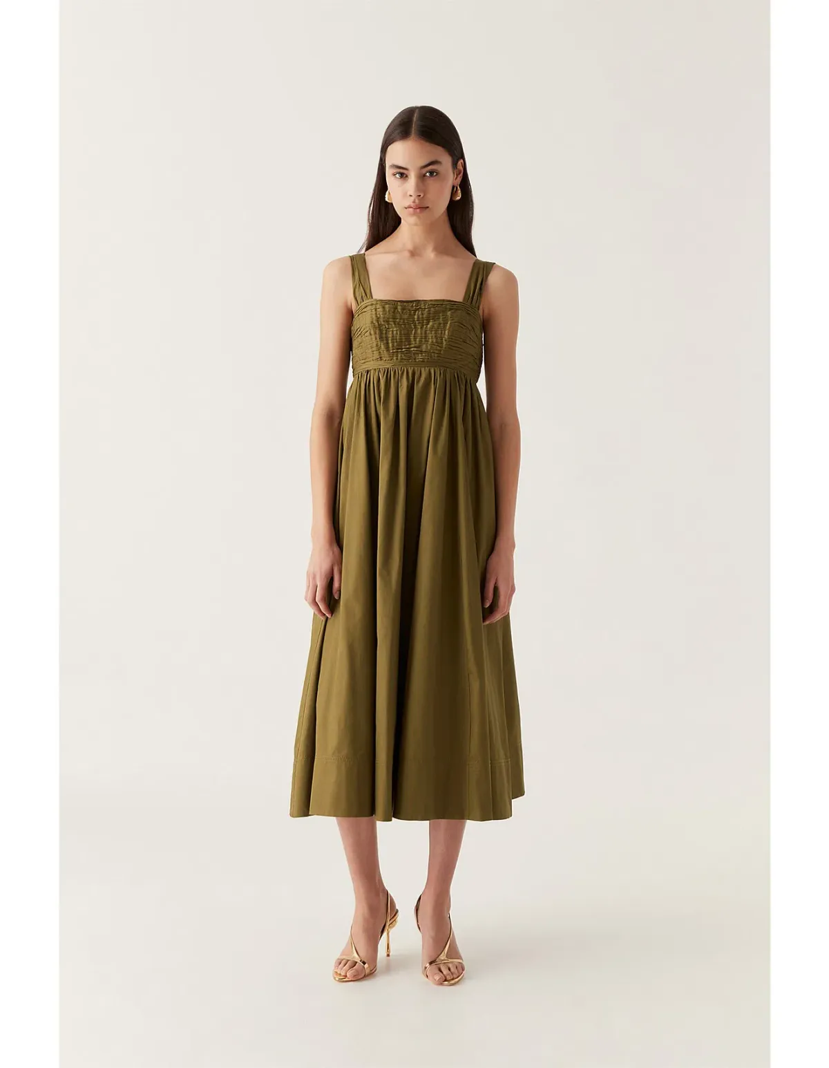 Aje Nova Tie Back Midi Dress Green Size 10 for rent on The Volte - main image