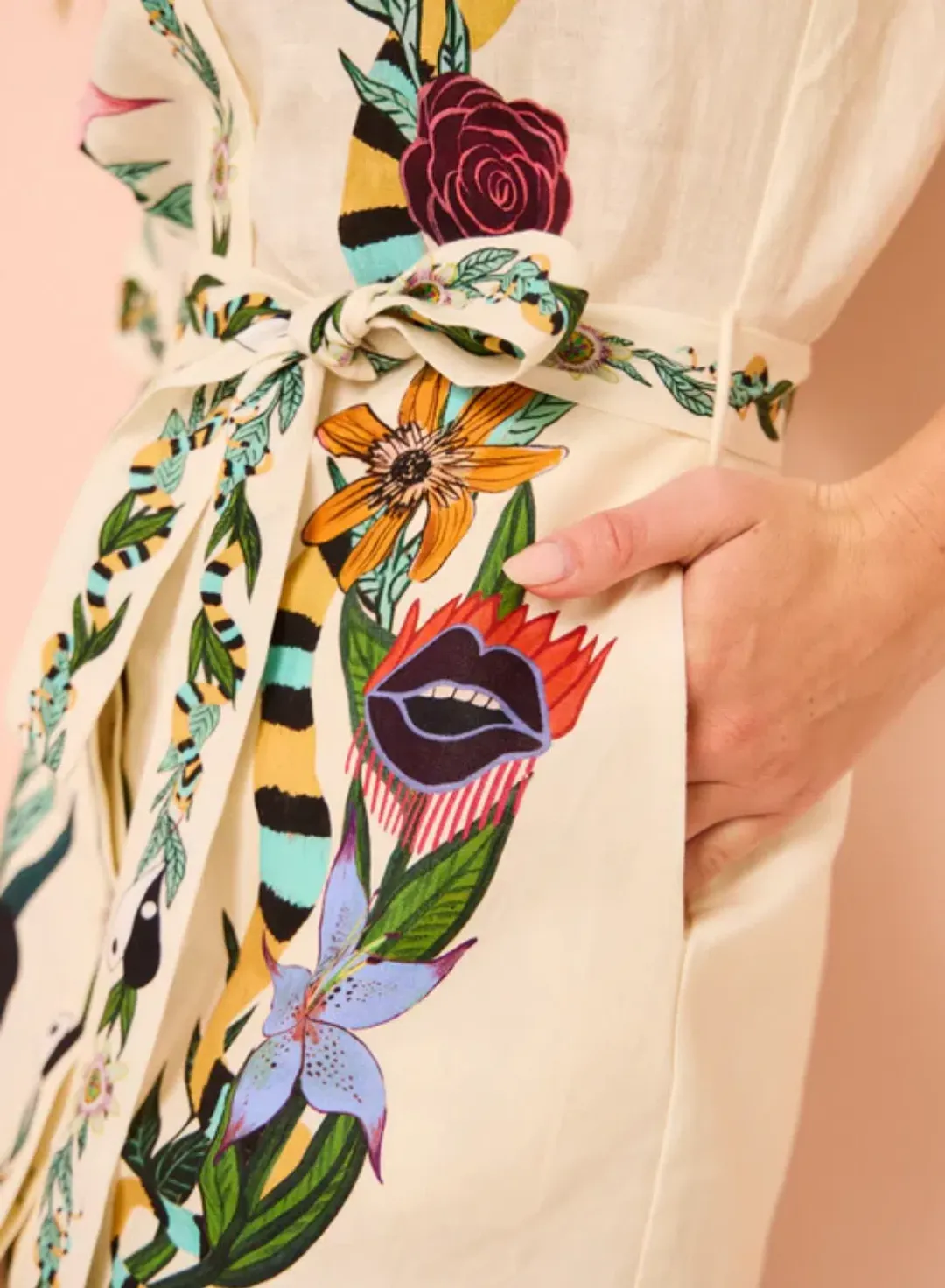 Alemais Meagan Mini Dress Cream Multi Size 8 for rent on The Volte - main image