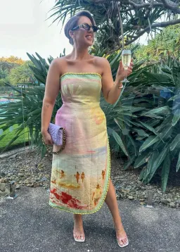 Zimmermann Coaster Structured Midi Dress in Poster Print Size 3/AU 14 for rent on The Volte - image 1