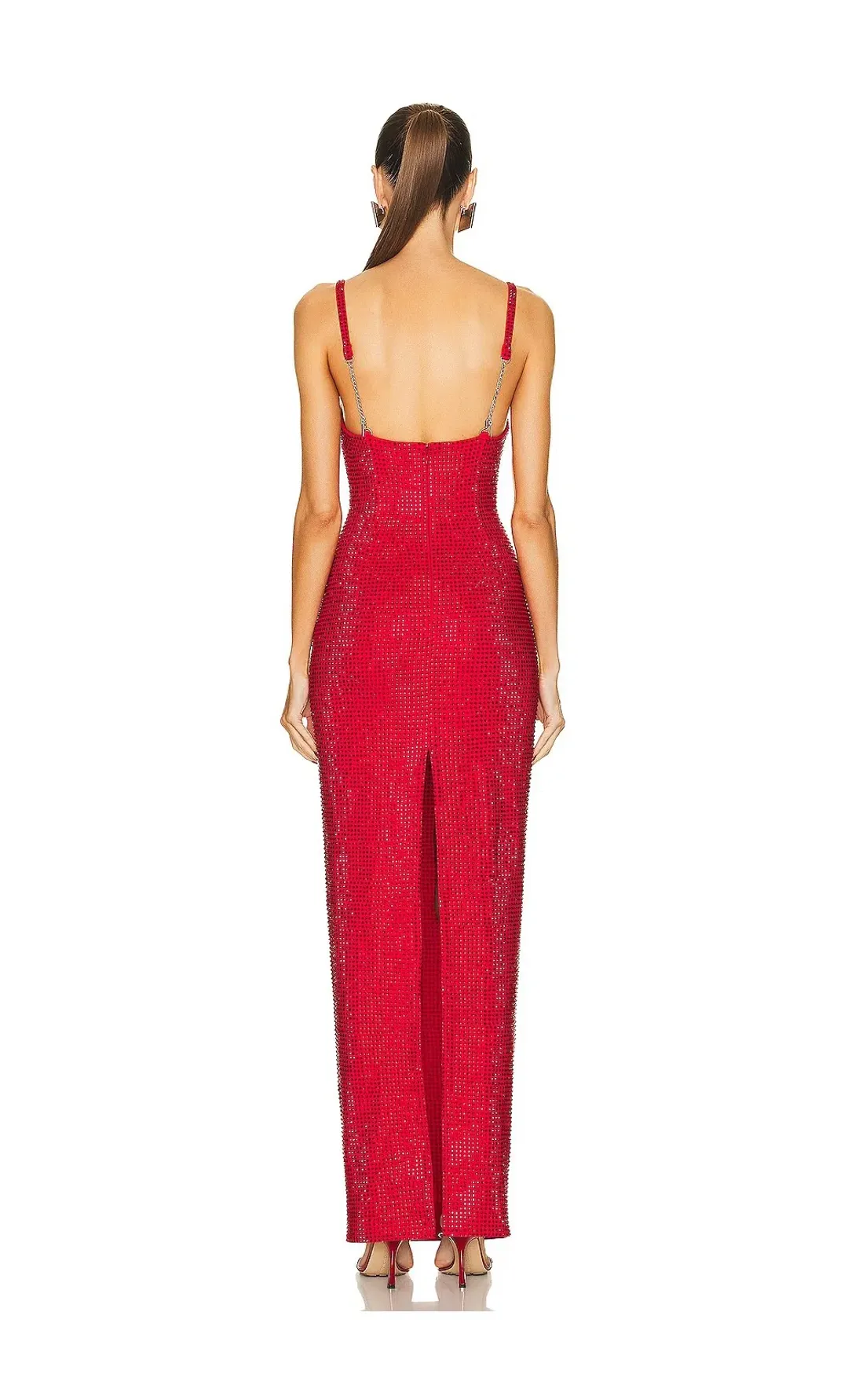Area Crystal Embellished Gown Red Size 8 for rent on The Volte - main image