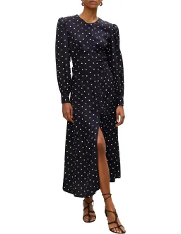 Rohe Claudia Long Length Buttoned Midi Dress Polka Dot Size 8 for rent on The Volte - image 1