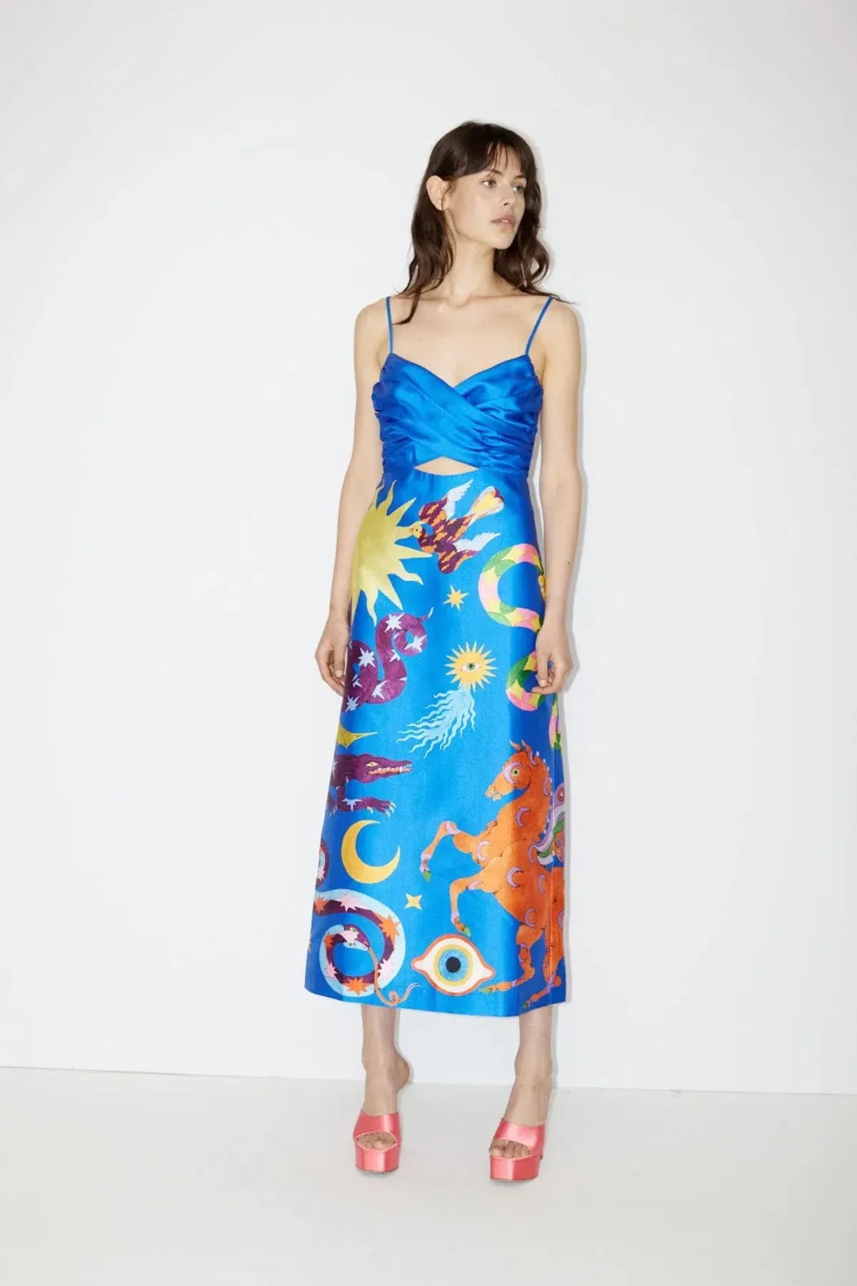 Alemais Guardian Midi Dress in Azure Size 8 for rent on The Volte - main image
