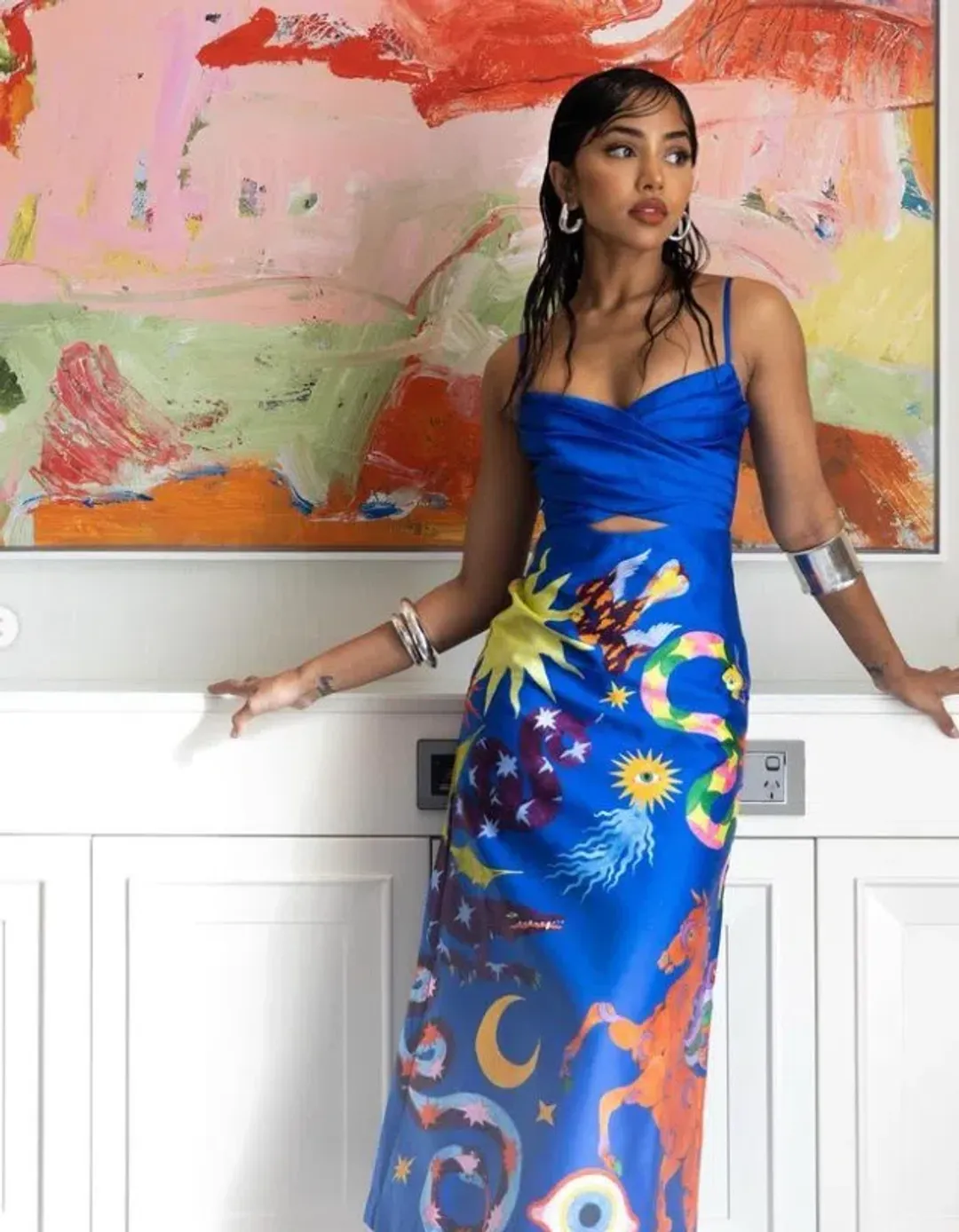 Alemais Guardian Midi Dress in Azure Size 8 for rent on The Volte - main image