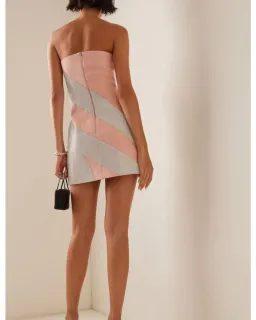 Nué Exclusive Crystal Embellished Jersey Mini Dress Neutral Size 8 for rent on The Volte - image 3