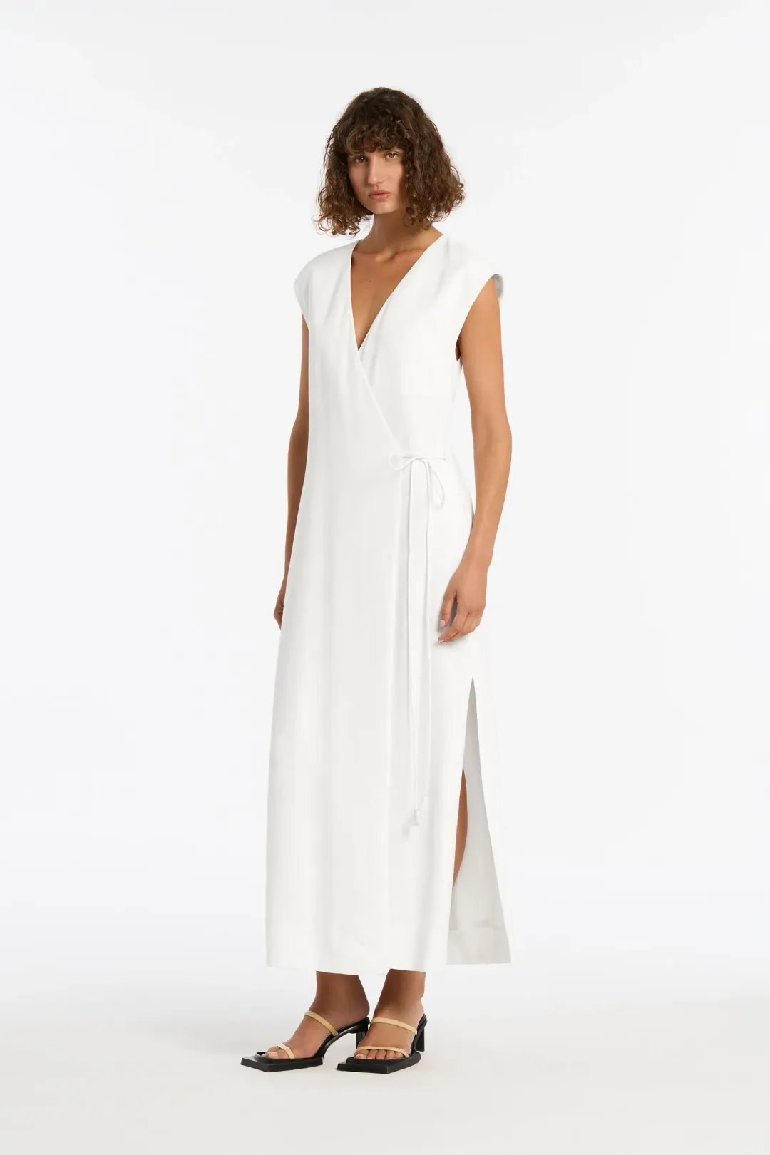 Sir The Label Ivory Clemence Wrap Dress Size 0/AU 6  for rent on The Volte - main image