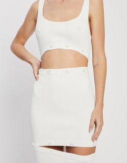 Christopher Esber Deconstruct Rib Knit Tank Dress White Size 8 for rent on The Volte - image 7