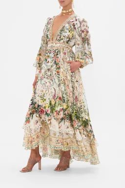 Camilla Renaissance Romance Long Button Front Dress Floral Size 12  for rent on The Volte - image 2