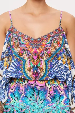 Camilla Drop Shoulder Playsuit Lucky Charms Size S/ Au 10 for rent on The Volte - image 5