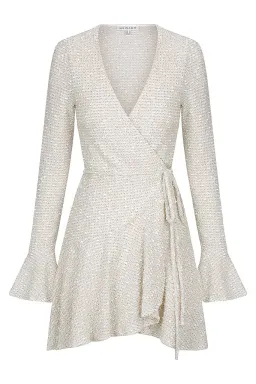 Shona Joy Hayes Frill Cuff Wrap Mini Dress Cream Size 8 for rent on The Volte - image 4