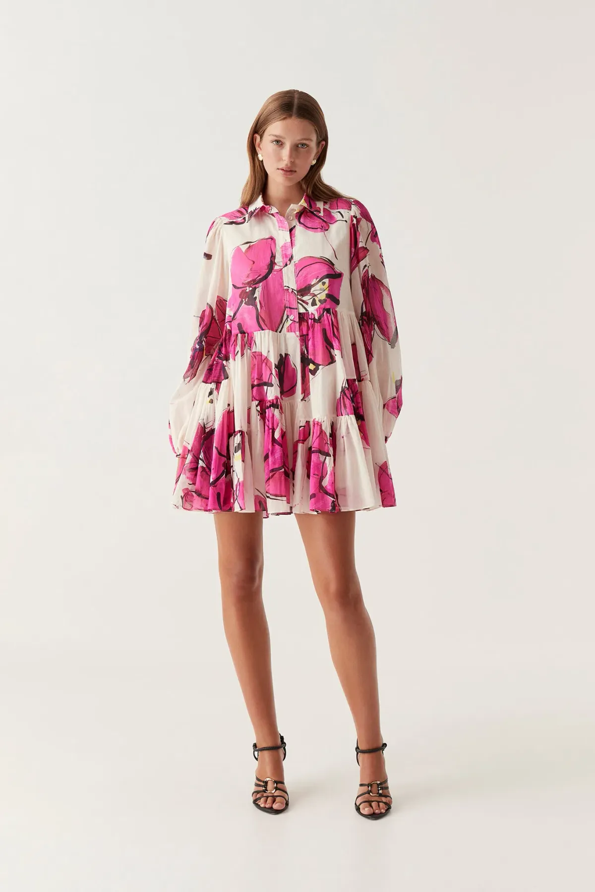 Aje Georgia Smock Mini Dress Floral Size 10 for rent on The Volte - main image