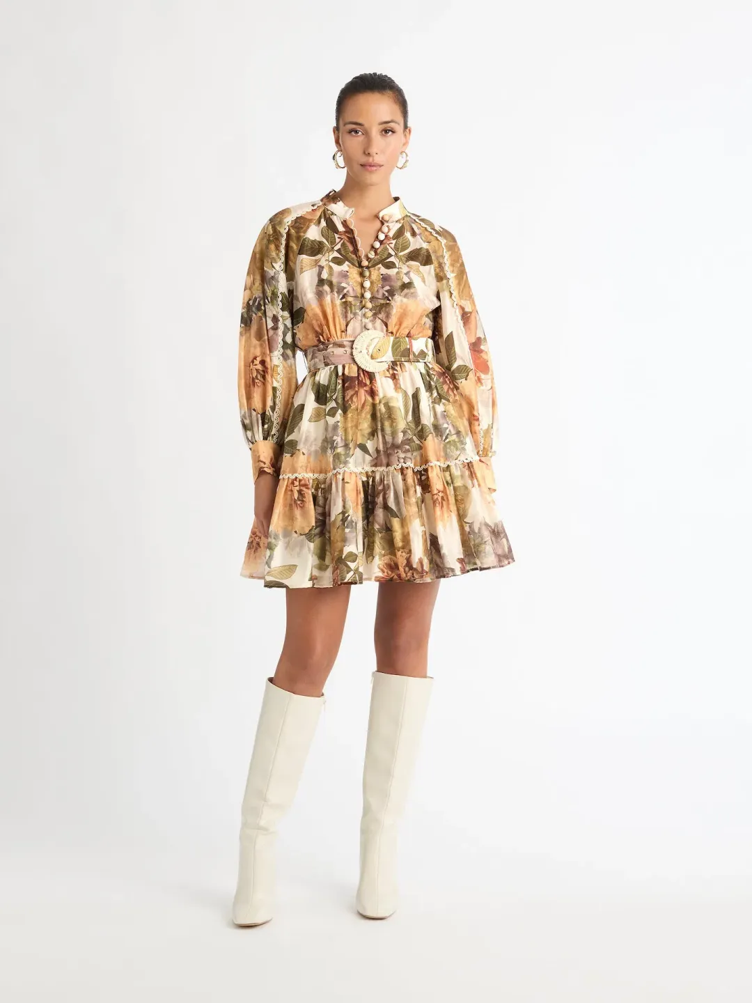 Sheike Sepia Floral Mini Dress Size 10 for rent on The Volte - main image